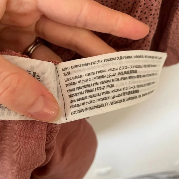 Abercrombie & Fitch Polka Dot Long Sleeve Babydoll Dress Mauve Size Small - Picture 6 of 7